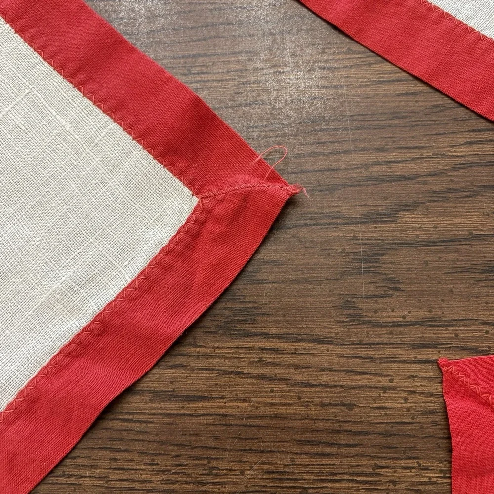 Vintage Mexicana Embroidered Linen Topper Napkin Set Guests Cactus Decor